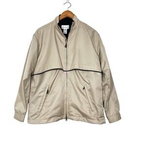 Cutter & Buck Ladies Golf Windbreaker Jacket Sz M Beige Front Zip Casual Outdoor